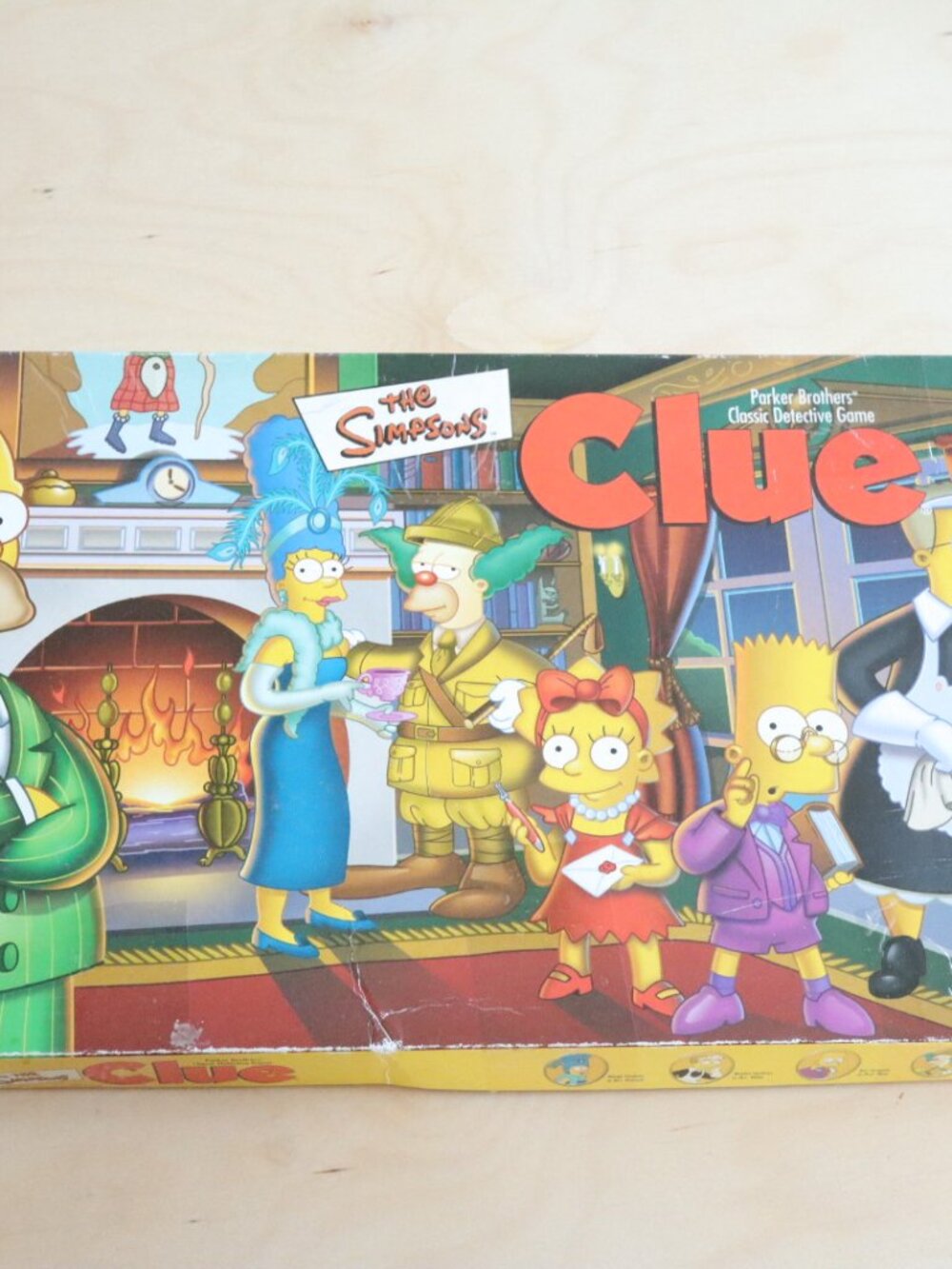 The Simpsons Clue Board Game 1st Edition 2000 Parker Bros Pewter Pieces Complete